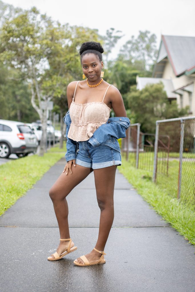 Colour photo of Brisbane fashion model Atanasia Bukuru. Photo by Matthew Cornell Photography.