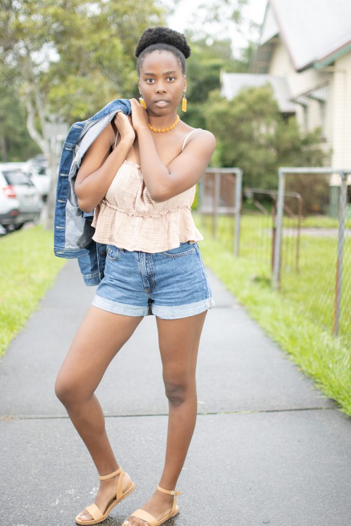 Colour photo of Brisbane fashion model Atanasia Bukuru. Photo by Matthew Cornell Photography.