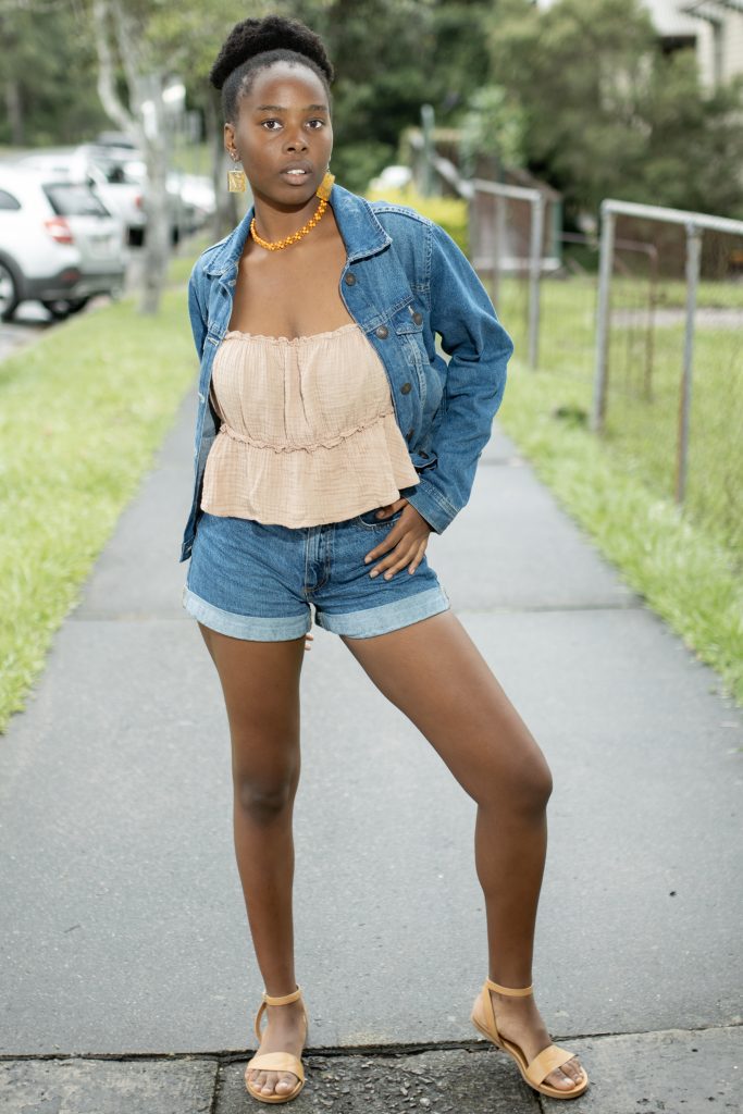 Colour photo of Brisbane fashion model Atanasia Bukuru. Photo by Matthew Cornell Photography.